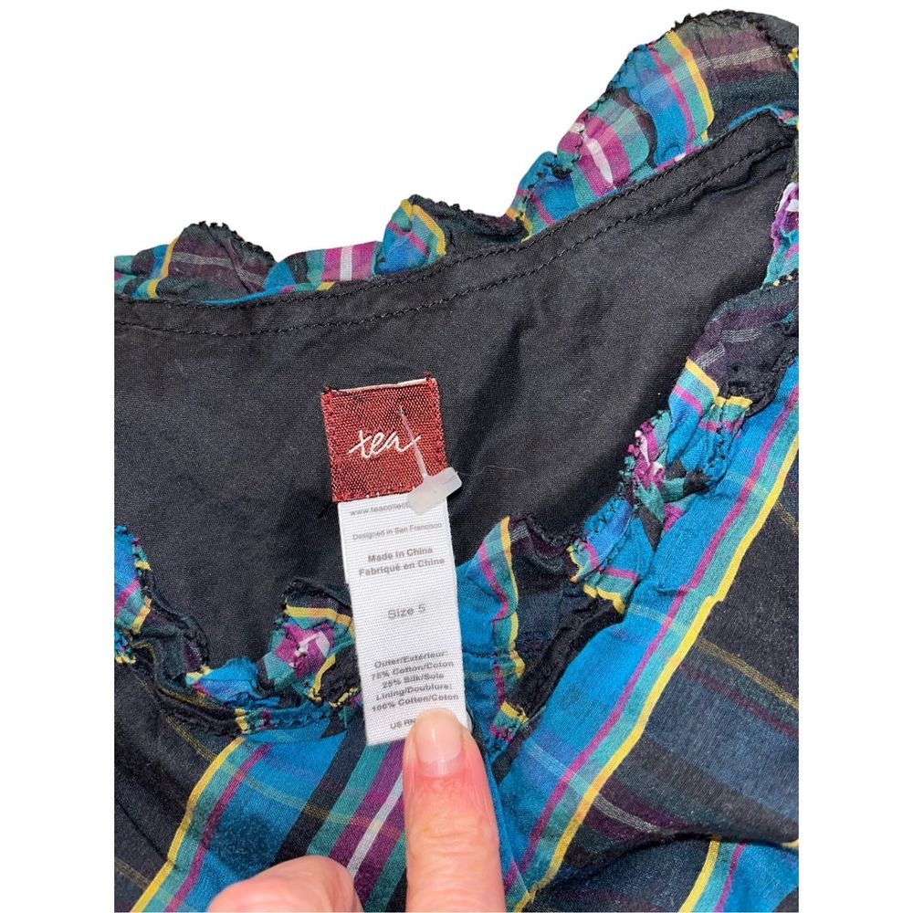 Tea Collection Plaid Winter Ruffle Dress | Size 5 - Picture 4 of 8